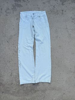 Baby blue embroidered logo sweatpants with drawstring size medium 