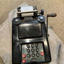 Accepting offers Vintage Remington Rand Adding Machine, vintage calculator, vintage office equipment, vintage crank handle adding machine working cond