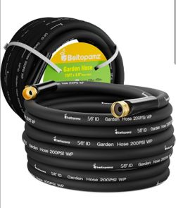 Beitopamz Garden Hose 75 ft x 5/8 in Heavy Duty Water Hose, Flexible and Durable, Lightweight Rubber Hybrid Hose,