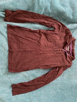 BASIC EDITIONS Brown Cotton Dress Shirt - Youth XL (14/16)