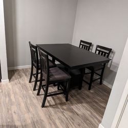 Adjustable Dining Table + 4 Chairs 
