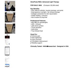 Brand New GlowPulse RED+ Advanced Light Therapy