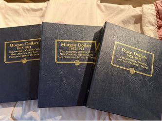 Whitman US Morgan & Peace Dollar Albums (3 albums & 5 coins
