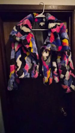 Multi color fur jacket