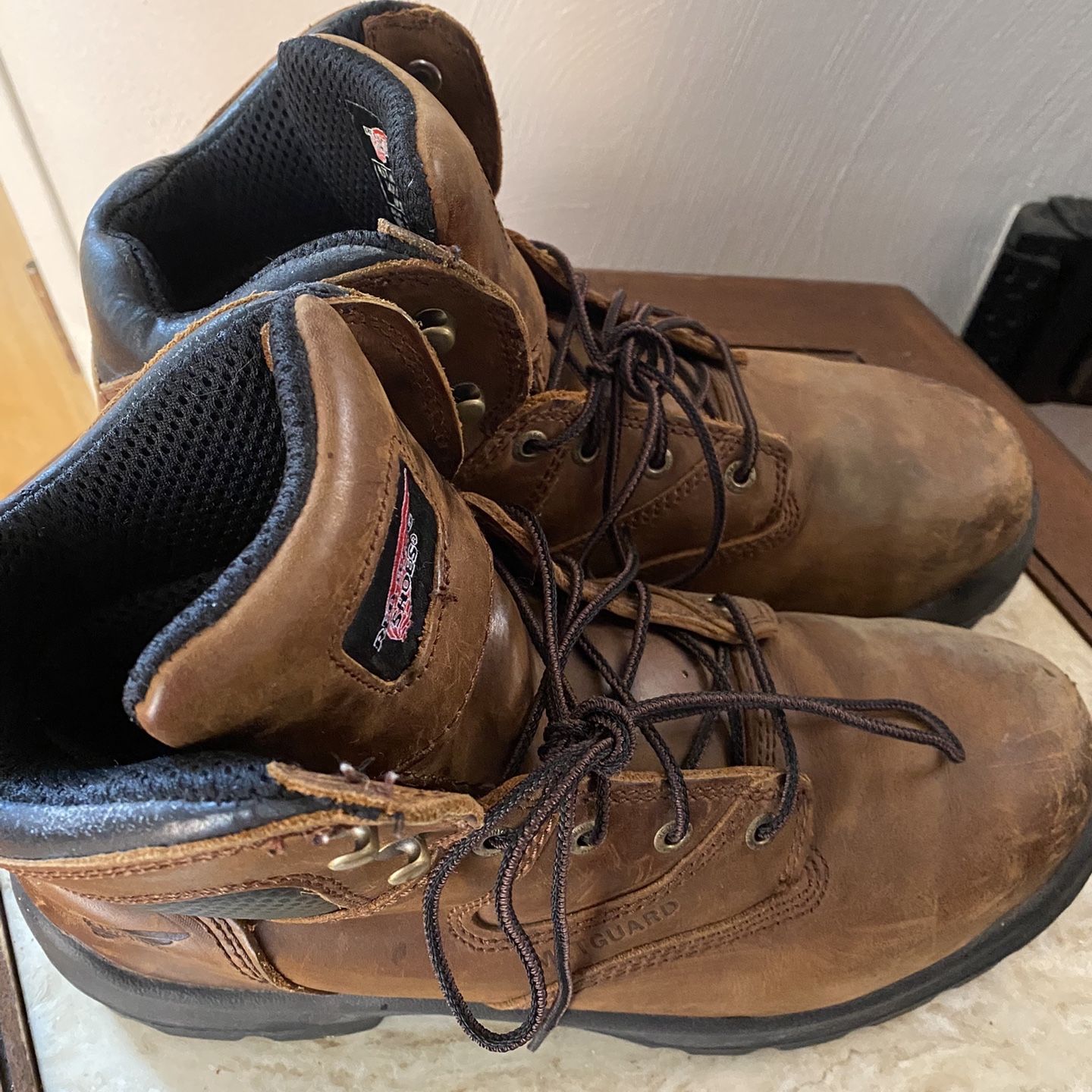 Red Wing Brown Flexbond Safety Toe Metguard Work Boot Style 4421