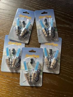 Blue flashing valve cap lights