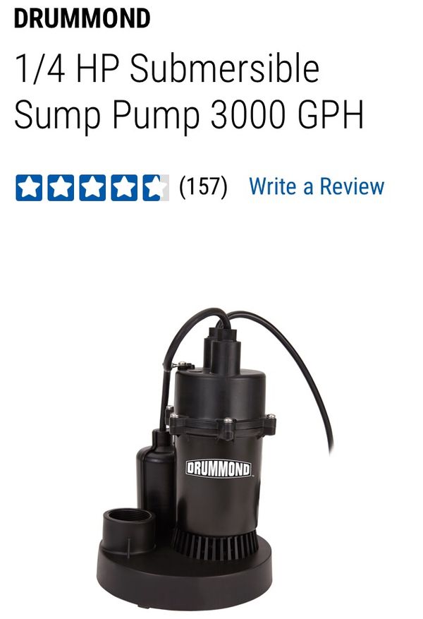 Drummond 1/4 HP Submersible Sump Pump for Sale in Carson City, NV OfferUp