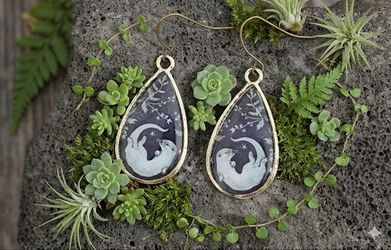 Vintage otter nature boho hippie earrings