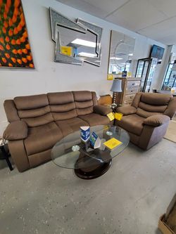 2 PC Reclining Set Sofa & Chair Brand New - We Finance