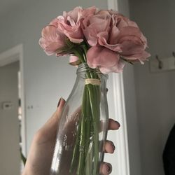 Flowers And Glass Milk Bottle Decor