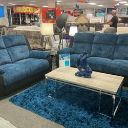 Huge Furniture Blowout Summer Sale Stunning blue SOFA&LOVESEAT set 45% OFF (NEW)