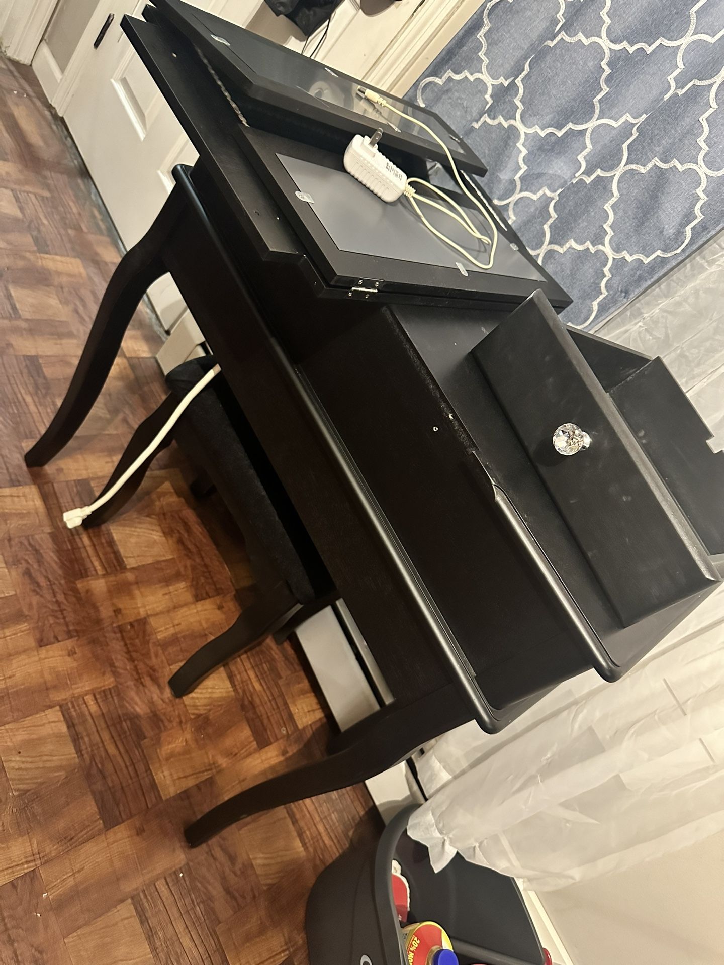 Makeup Vanity Black With Seat