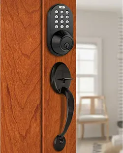 Black Keypad Deadbolt and Door Handle Set