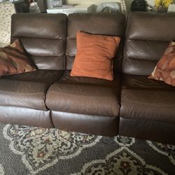 Microfiber Leather 3 Seating Recliner Sofa With Cusions 