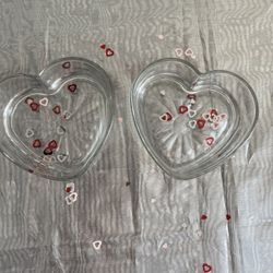 Heart Candy Dish 2- Count, Glass