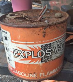 Vintage gasoline can & drums