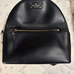 Kate Spade Black Leather Mini Backpack – Chic & Compact