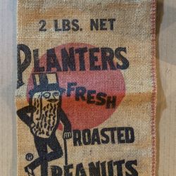 🥜 Vintage Planters Peanuts Bag - 2 Lb. Burlap Sack 🥜