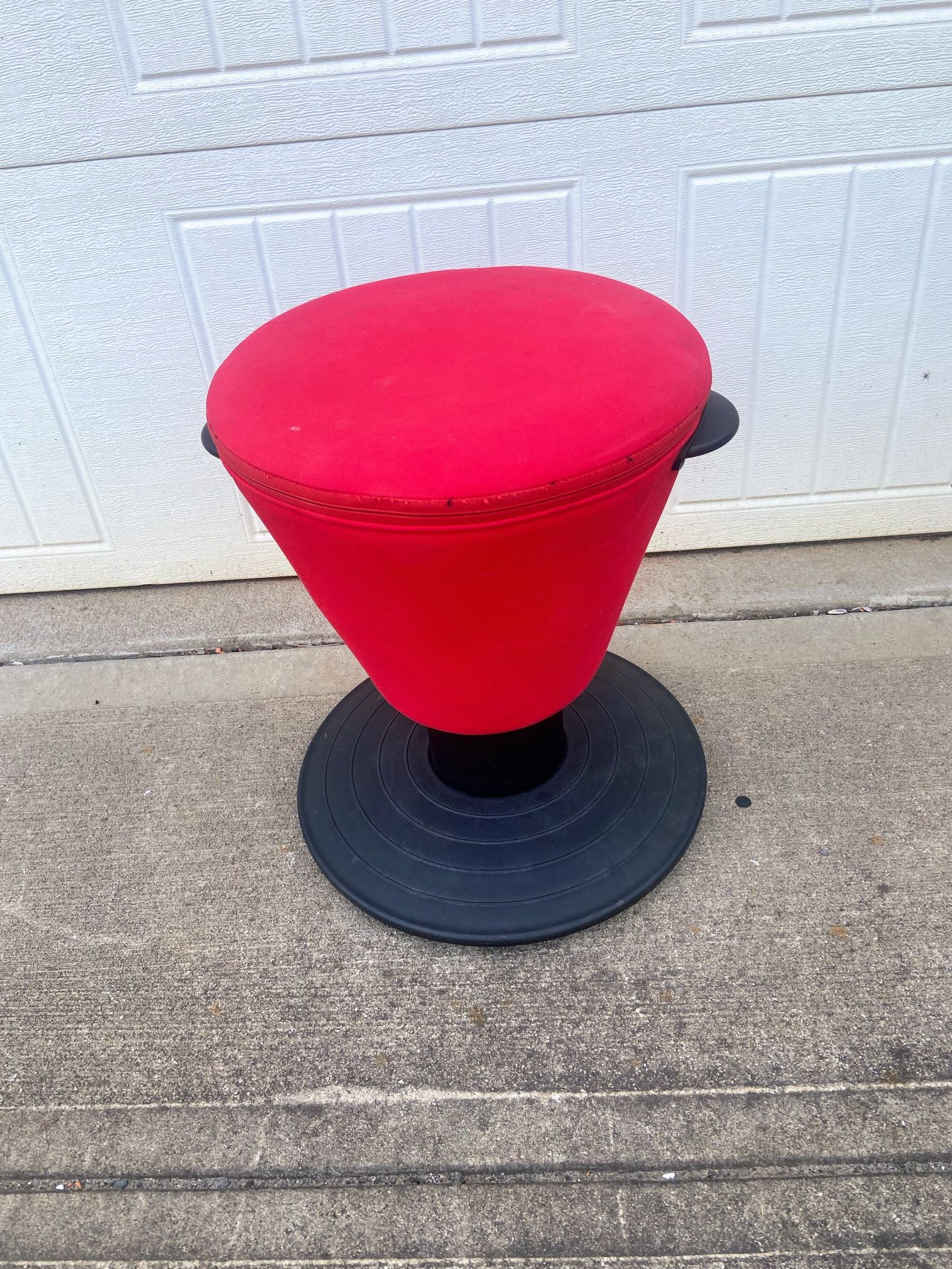 Vintage IKEA Red Padded Swivel Stool, 21136