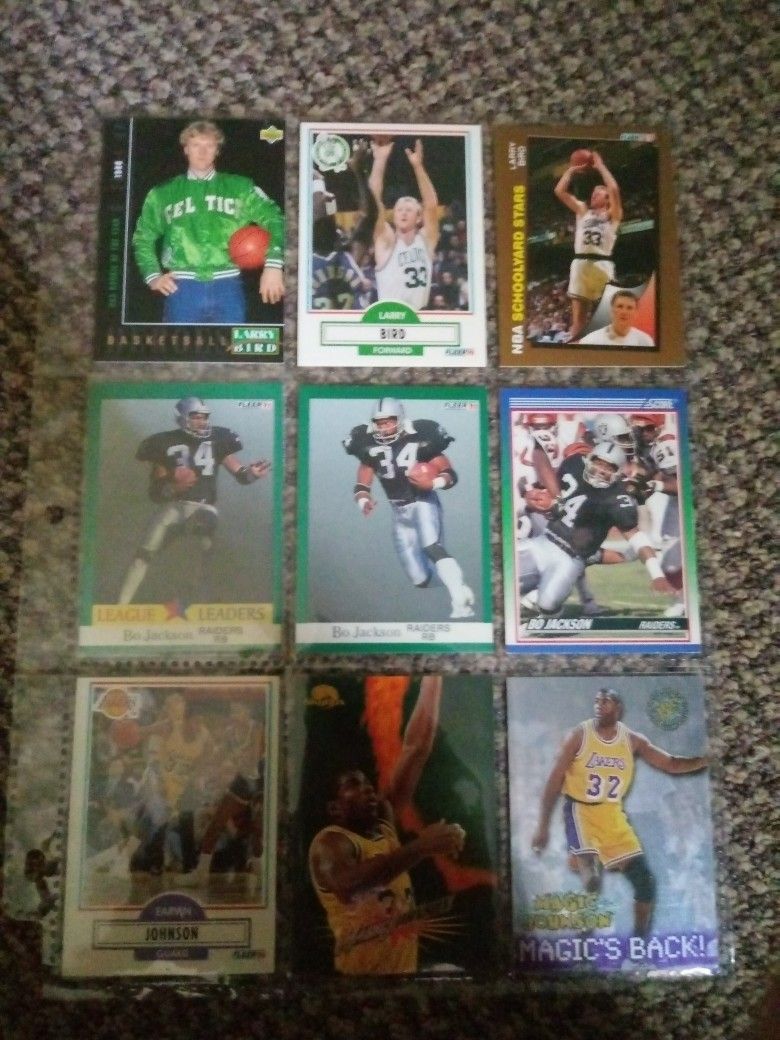Larry Bird Bo Jackson Magic Jonhson Cards