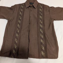 Guayabera Brown Shirt -$40 Obo