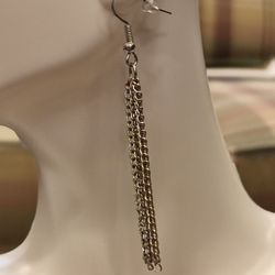 Silver Chain Fringe Earrings