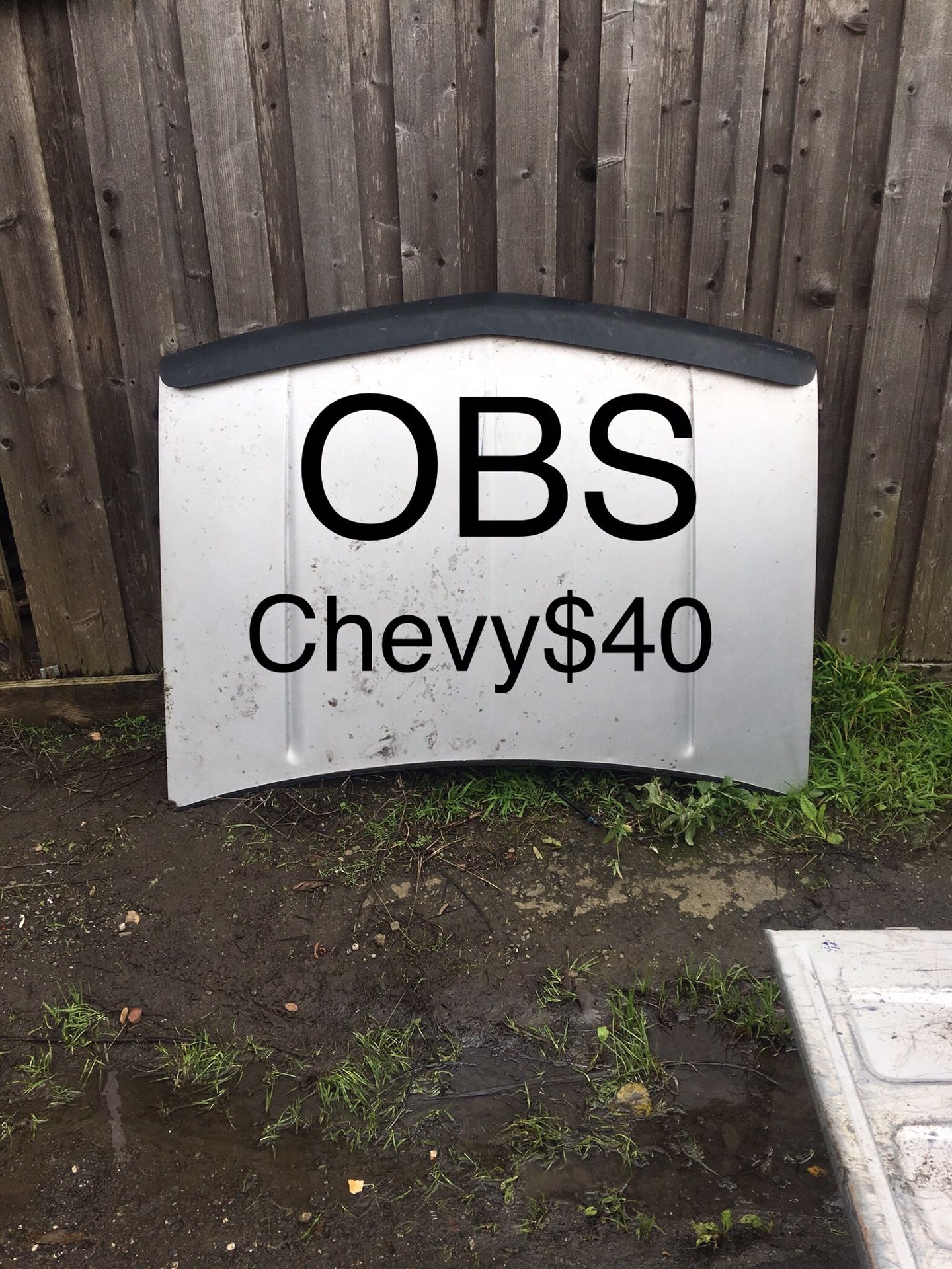 88-98 chevy gmc hood obs no dents! Has hood insulation,light, and bug deflector. $40