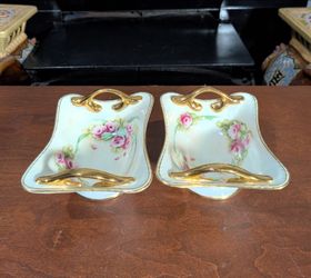 Footed mint or soap dishes from Burton & Burton "Romantic Rose Collection"