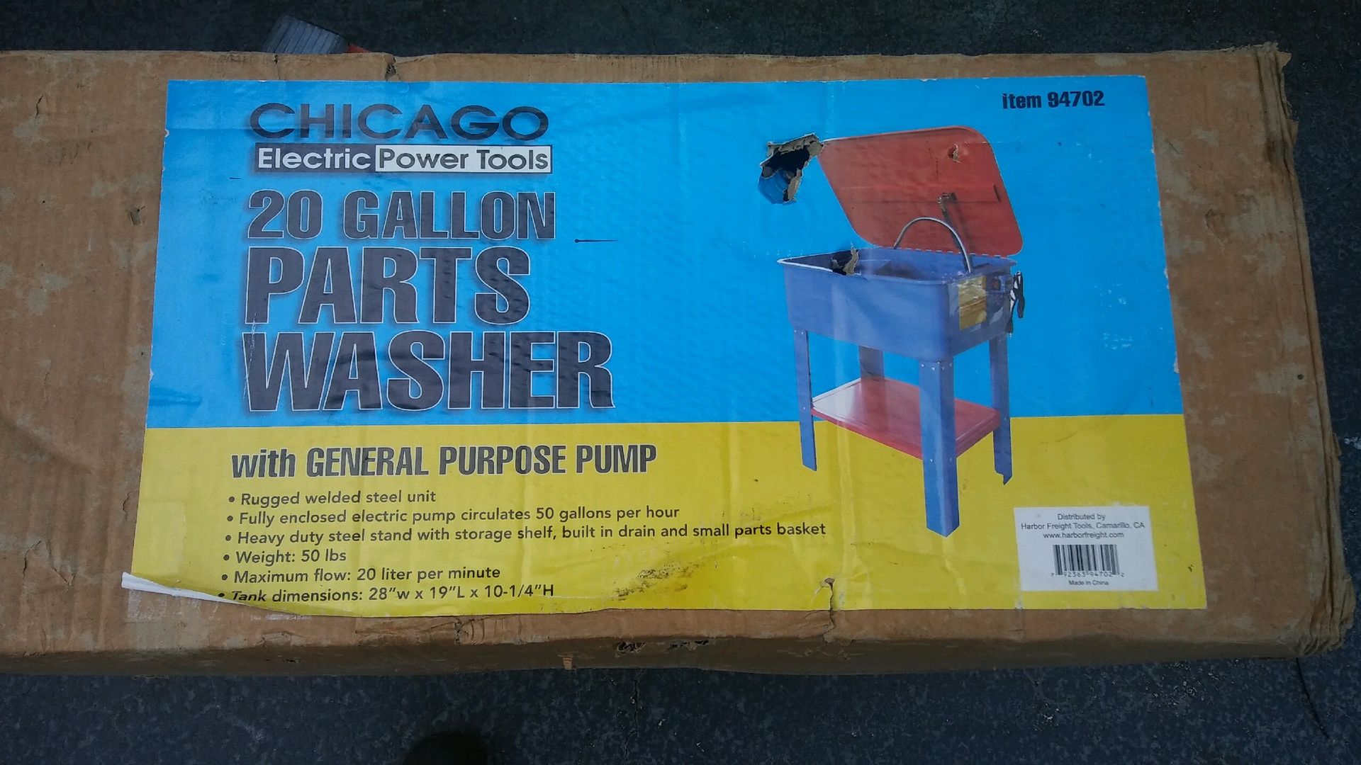 Chicago Electric Power Tools 20 Gallon Parts Washer para lavar partes