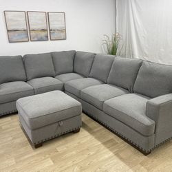 Thomasville Gray Sectional Sofa - Delivery Available 
