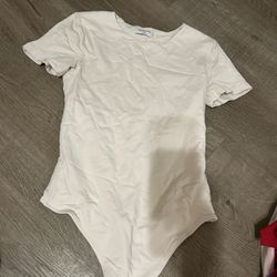 Crème bodysuit shirt, size small, Aritzia 