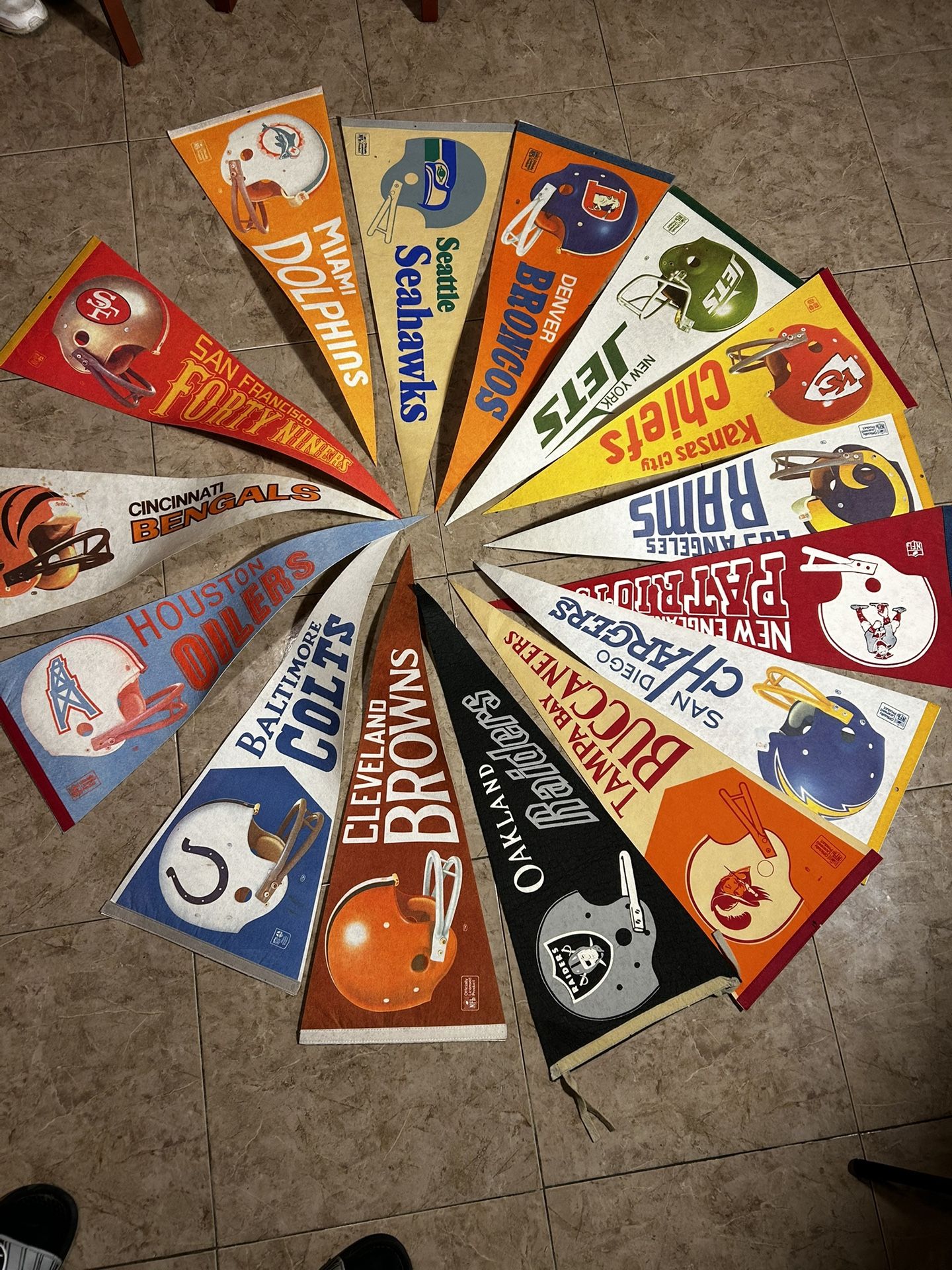 Vintage 70s NFL Pennants 