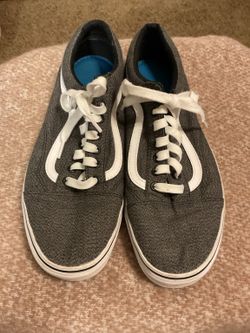 Vans Old Skool Gray White Stripe Sneakers Men’s 11.5 Canvas Low Top
