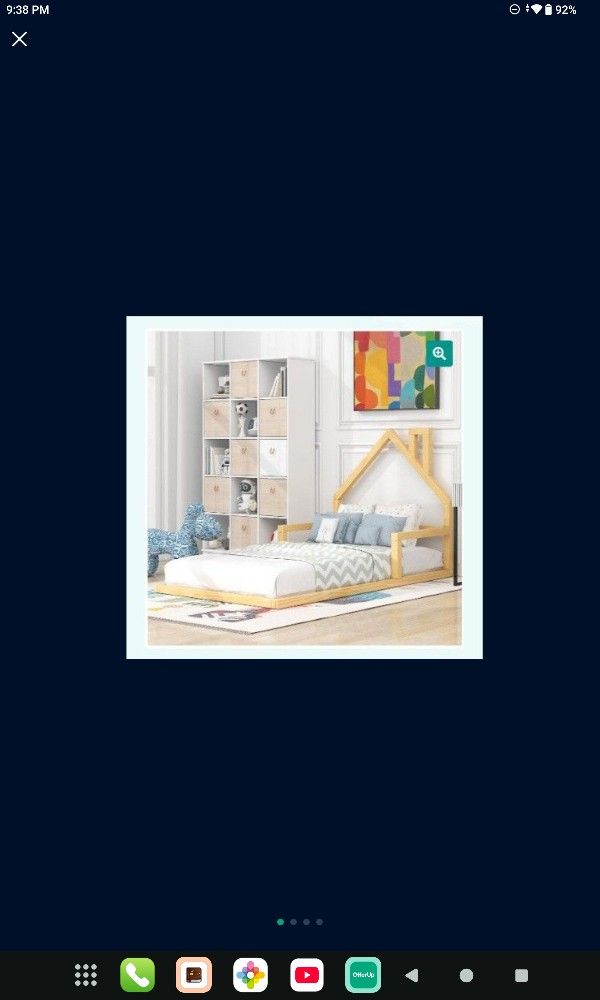 Wood Twin Size Floor Bed In Box(Mattress Not Included)