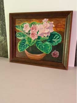 African violet painting