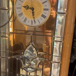 Vintage Hanging Stained Glass Clock