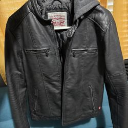 Leather Jacket With A Hoodie