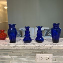 Blue Blown Glass Set