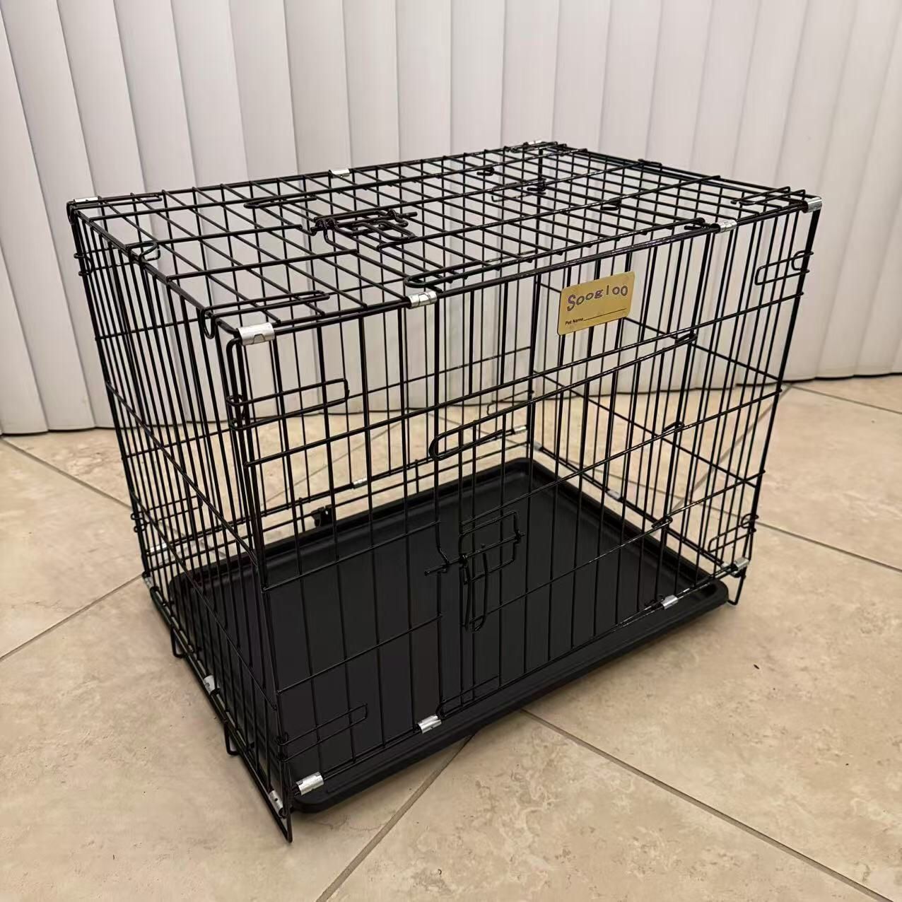 NEW Foldable Pet Cage Dog Crate 24” Steel Wire Cage