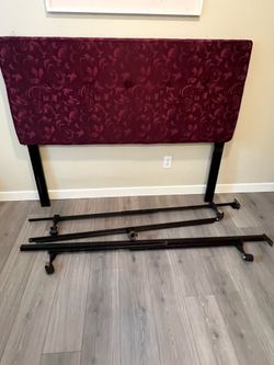 Queen Headboard + Metal Bed Frame