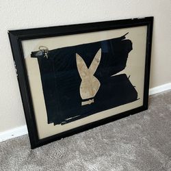 Framed Black Playboy Bunny Boat Flag