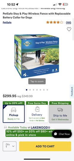PetSafe Stay & Play Wireless Fence with Replaceable Battery Collar for Dogs