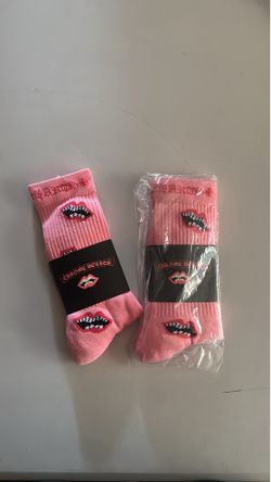Pink Chrome Hearts Socks 🧦  (One Pair)