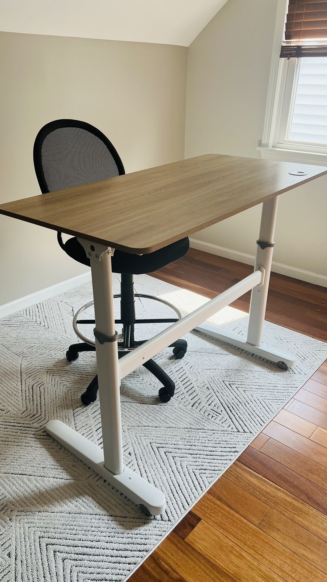 Adjustable Office Desk & Ergonomic Chair Set – $220