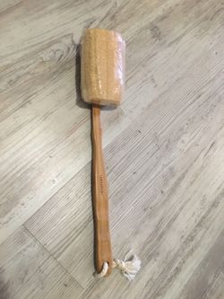 Natural Exfoliating Loofah Luffa Loofa Back Sponge Scrubber Brush with Long Wooden Handle Stick Holder Body Shower Bath Spa