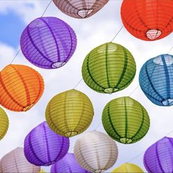 12 Pieces 14” Round Paper Lanterns For Party Wedding Baby Shower Bridal Shower Home Decorations Suppliers