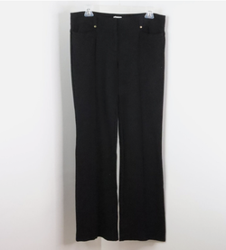 Cache Solid Black Stretch Bootcut Trouser Pants