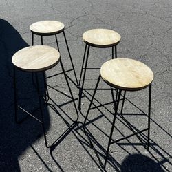 Wooden Barstools Set Of 4 