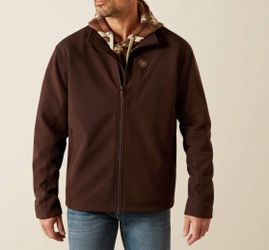 Ariat Vernon Softshell Jacket brown coffee bean lightweight size large men zip