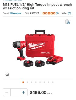 Milwaukee M18 FUEL 1/2” High Torque Impact Wrench w/ Friction Ring